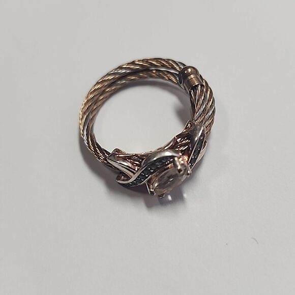 The Bradford Exchange Fitting Pretty Adjustable Copper and Topaz Ring Size 9 - Picture 5 of 5